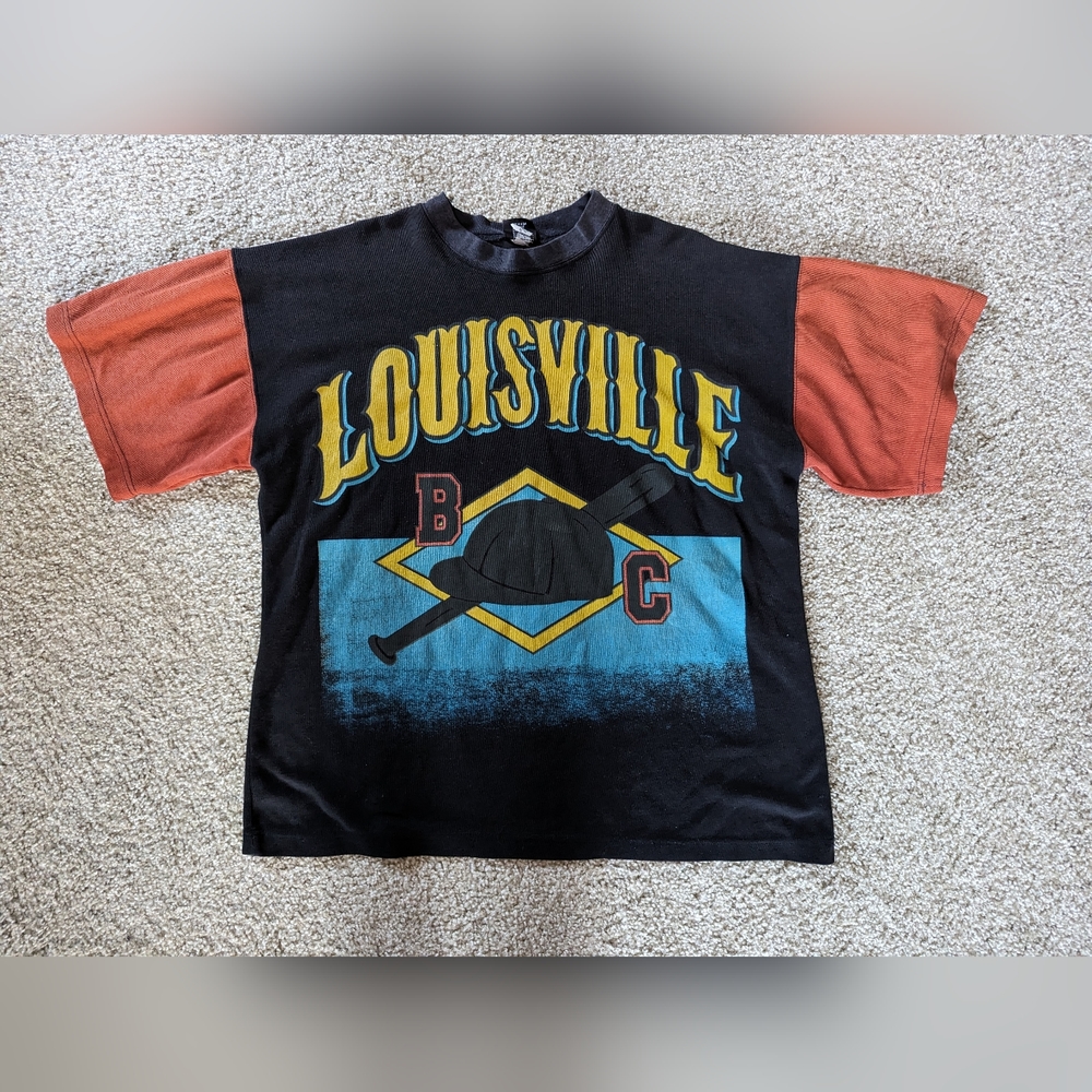 VTG Negro League Louisville BLACK CAPS T Shirt XL Underground Railroad AOP USA